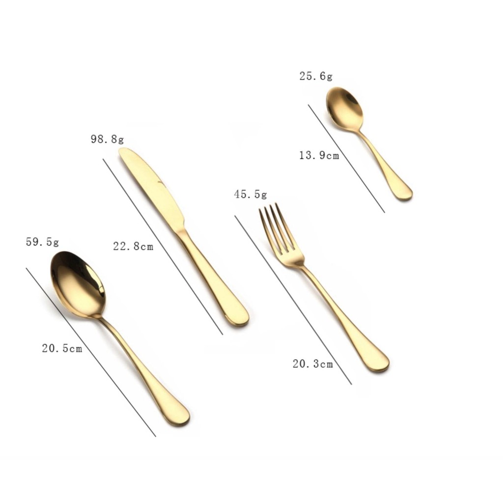 Bộ Dụng Cụ ăn Beefsteak cao cấp Gold Stainless Steel 24pcs (CE FDA SGS Certificate) - Home and Garden