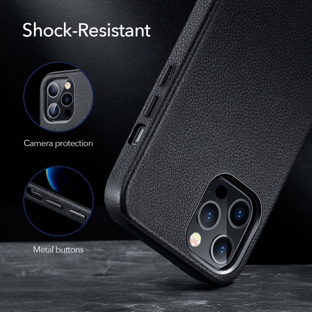Ốp điện thoại ESR da hỗ trợ sạc nam châm không dây thích hợp cho iPhone 12 Mini/ 12 Pro Max