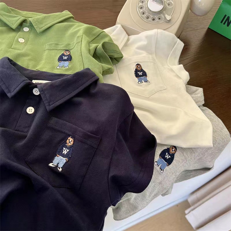 Áo POLO trẻ em ngắn tay bé trai mùa hè bé trai Áo thun cotton Hàn Quốc TTC208