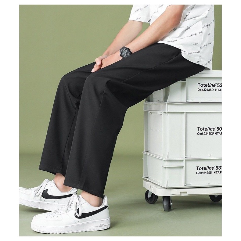 Quần Lửng Ống Rộng Bằng Lụa Mát Thời Trang Mùa Hè Dành Cho Nam