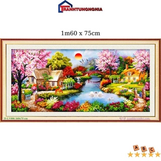Tranh đính đá ABC tự làm phong cảnh tổ ấm hạnh phúc