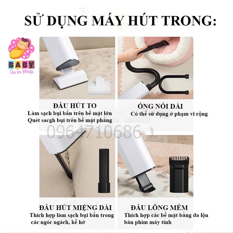 MÁY HÚT BỤI MINI CẦM TAY AIKESI - CHÍNH HÃNG - BẢO HÀNH 6 THÁNG LỰC HÚT 4000 PA SIÊU MẠNH.