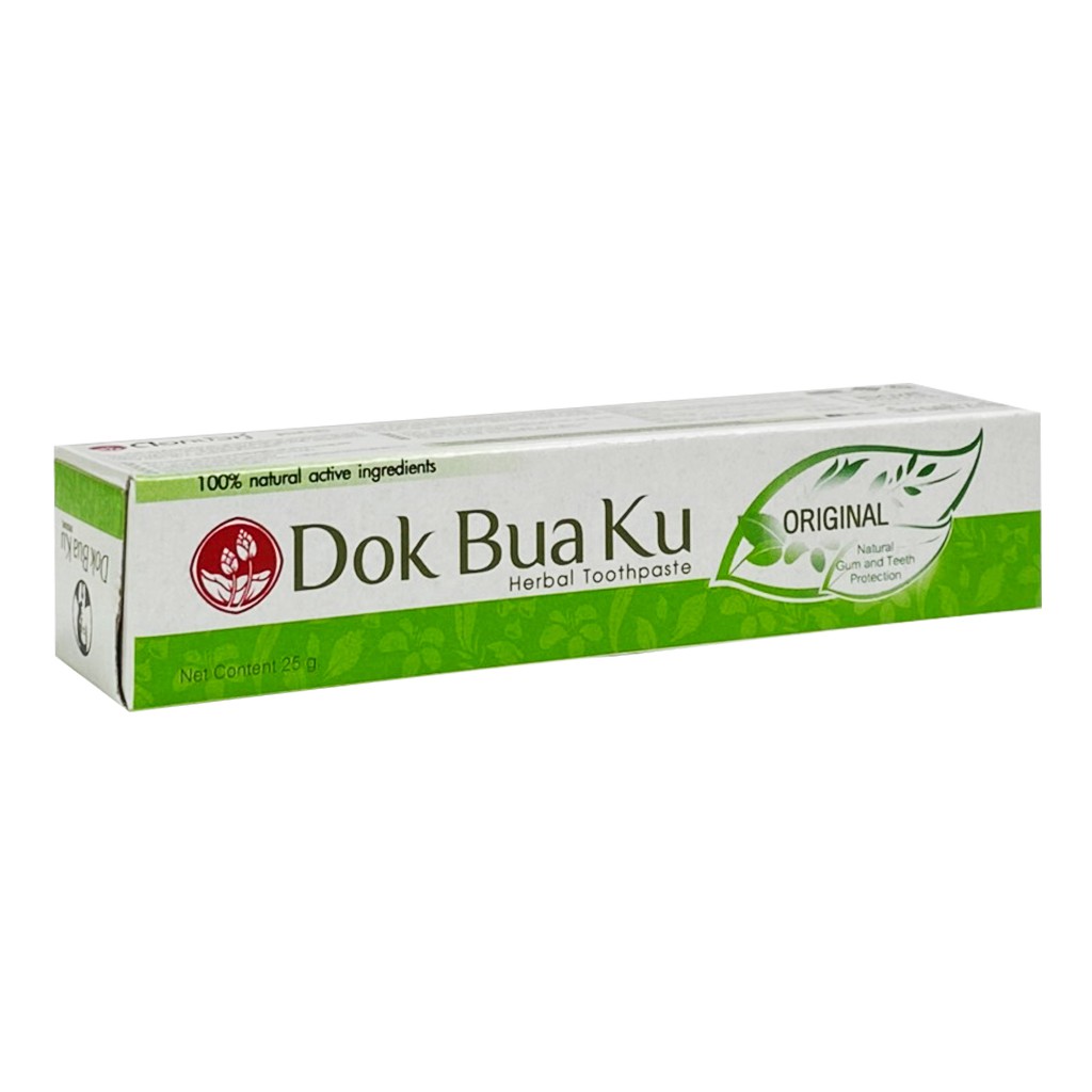 Kem đánh răng thảo dược truyền thống Original DOK BUA KU 25gr - hộp xanh lá - Herbal toothpaste