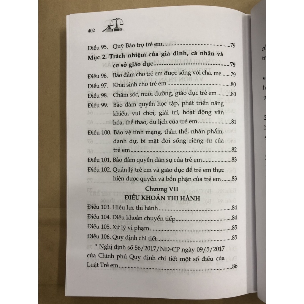 Sách Luật trẻ em và văn bản hướng dẫn thi hành