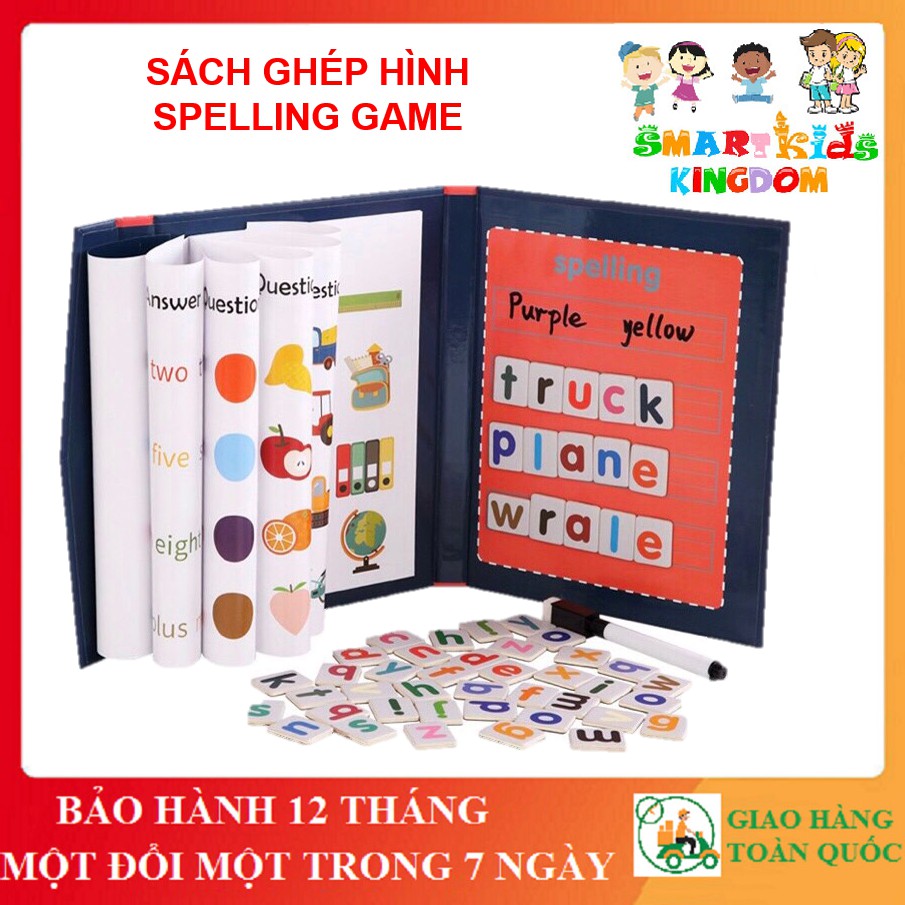 SPELLING GAME - Bộ Sách Ghép Chữ Và Số Cho Bé