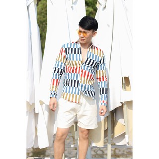 Áo sơ mi linen đi biển sọc caro phá cách