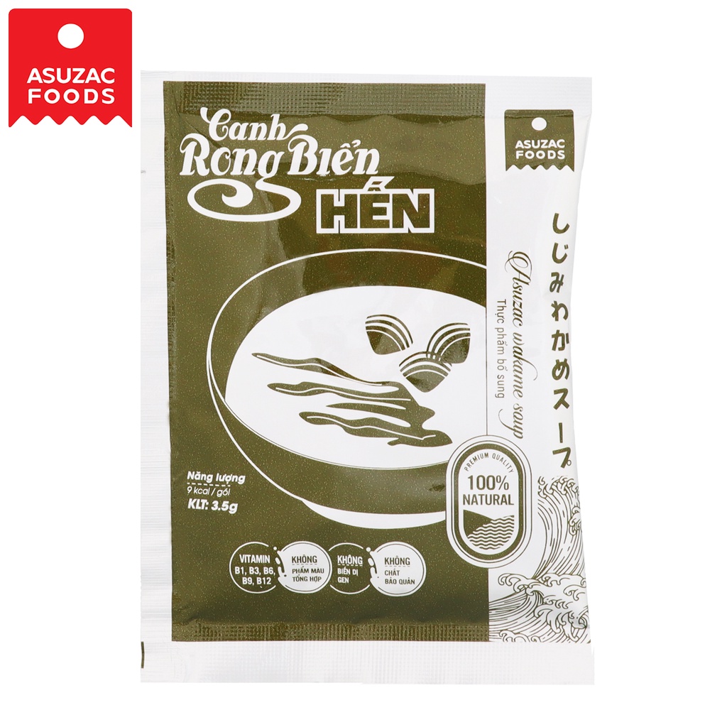 Canh rong biển hến asuzac hộp 35 g 3.5g x 10 gói - asuzac wakame soup - ảnh sản phẩm 2