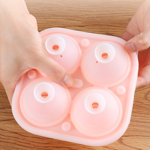 Khuôn Silicone Làm Đá Hình Hoa Hồng 3D 4 Ngăn Tiện Dụng