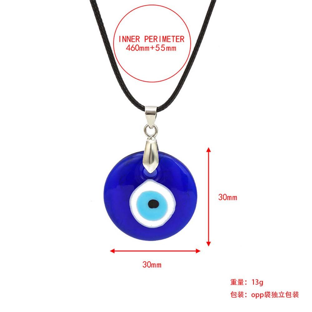 Vòng cổ da PU phối mặt tròn hình mắt quỷ phong cách Punk thời trang cho nam và nữ