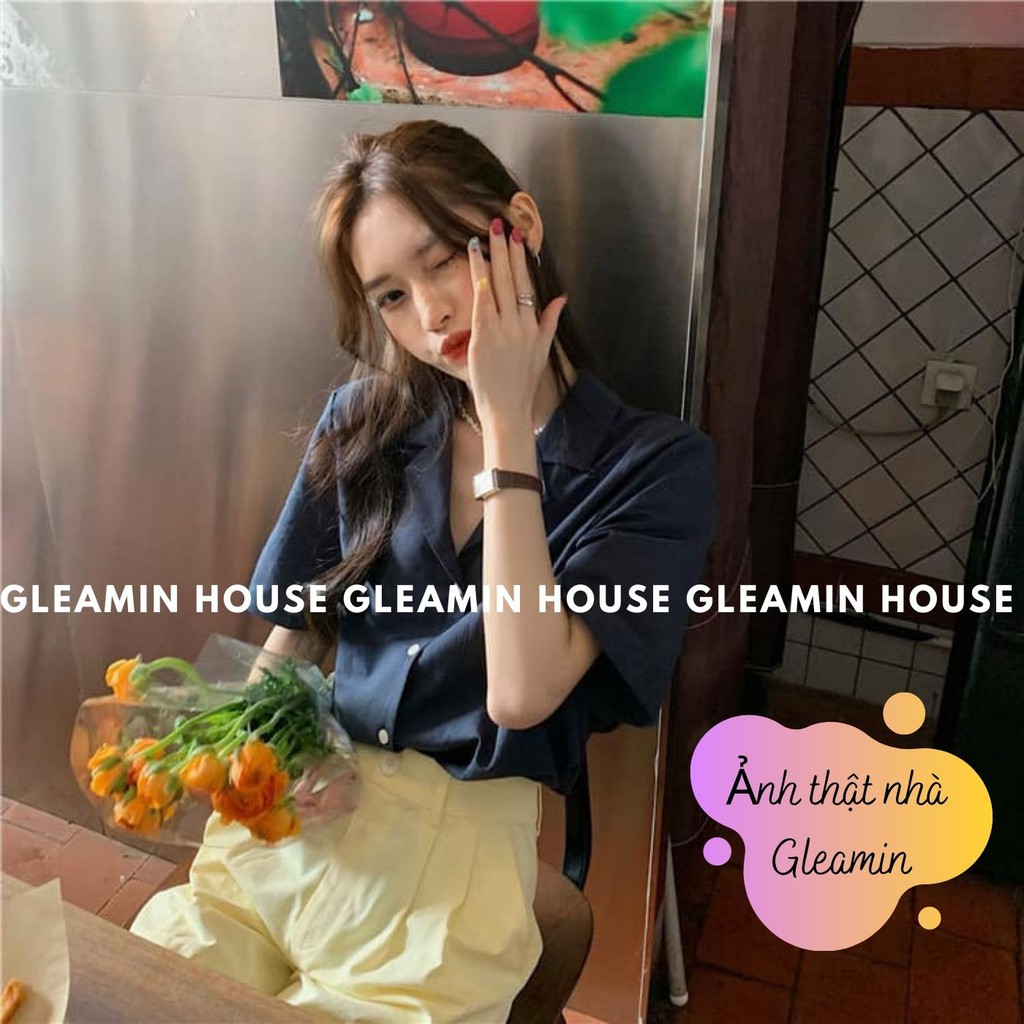 ( Ảnh thật/sẵn ) Áo sơ mi nữ cổ V , Áo smi cộc tay đũi nhật mát mịn không nhăn 4 màu | BigBuy360 - bigbuy360.vn