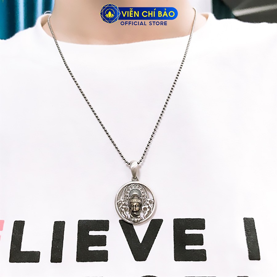 Mặt dây chuyền Thích Ca Vi Tiếu hỏa tam muội chất liệu bạc Thái 925 phong cách cổ điển Viễn Chí Bảo M000560