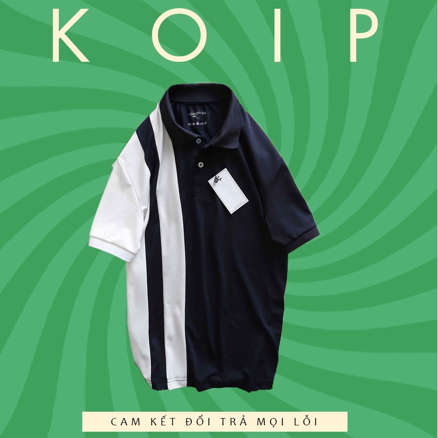 Áo polo nam cổ bẻ Xanh Đen Sọc Trắng vải poly cá sấu cao cấp AP66