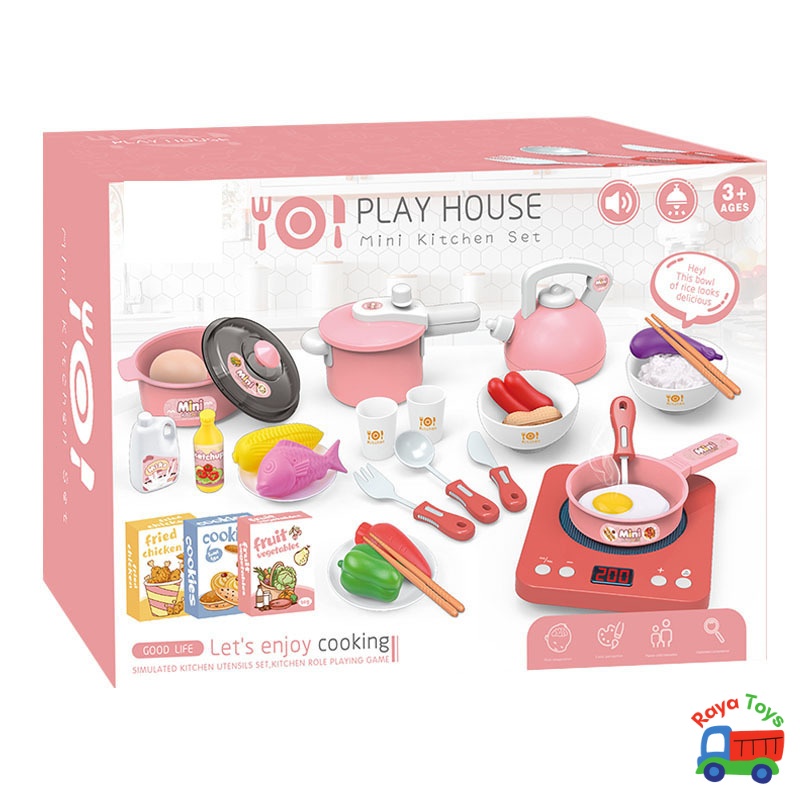 Đồ chơi nấu ăn cho bé gái bé trai Play House 36 chi tiết bằng nhựa ABS an toàn cho trẻ em, quà tặng sinh nhật