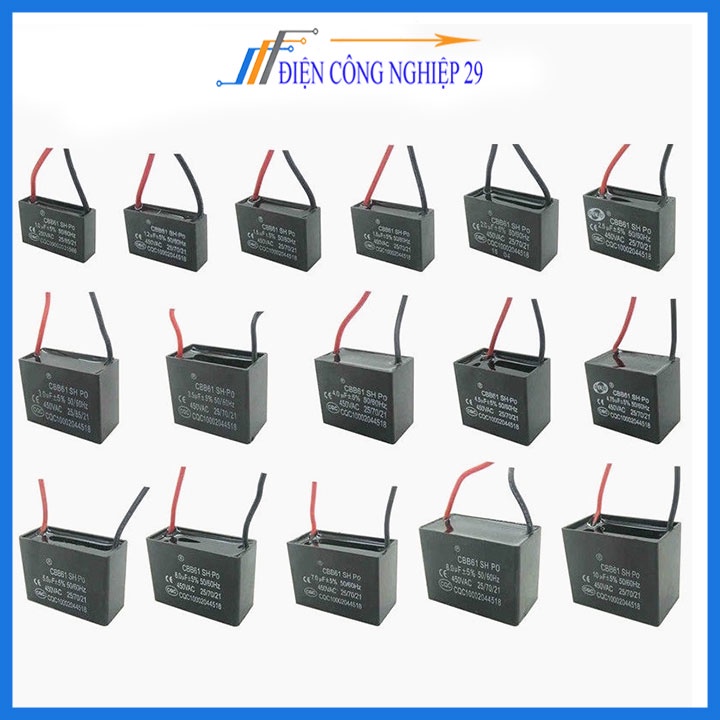 Tụ quạt 450V.AC 1uf-1,5uf -2uf-2,2uf-2,5uf-3uf-4uf-5uf thay thế cho quạt mo tơ động cơ