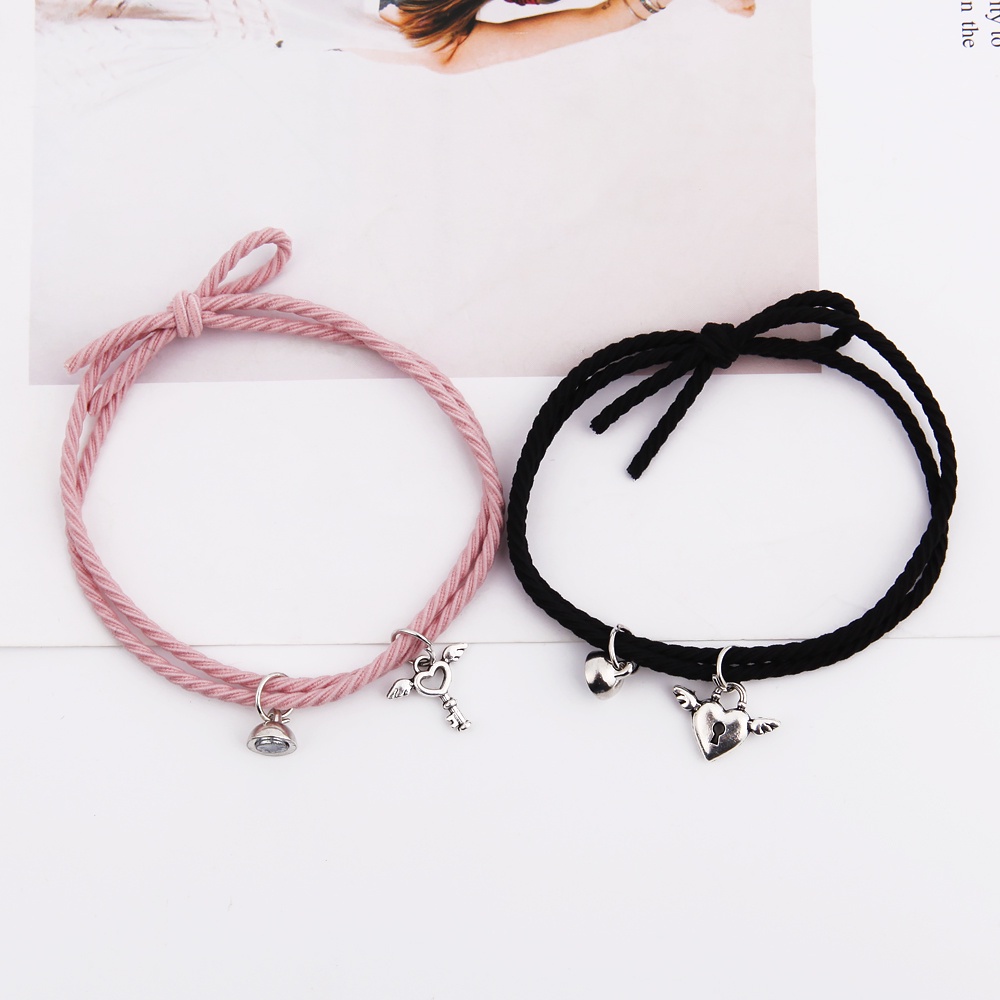 Set 2 Mặt Dây Chuyền Từ Tính Phù Hợp Với Cặp Đôi / Vòng Tay Tình Bạn / Bạn Thân