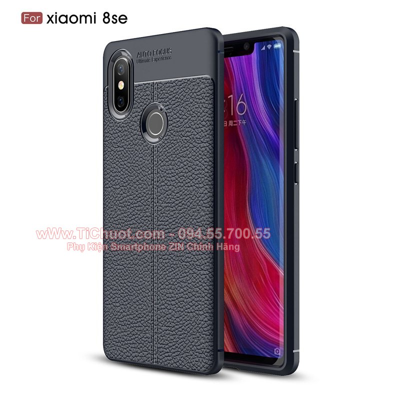 Ốp Lưng Xiaomi Mi 8 SE dẻo giả da chống sốc
