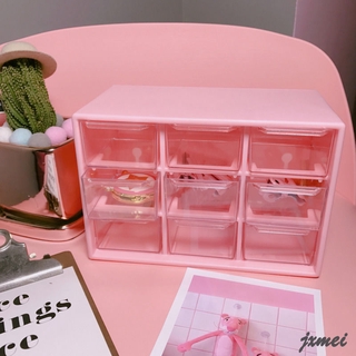 🌱 Hộp Đựng Đồ Trang Sức Để Bàn Bằng Nhựa Màu Hồng Cho Nữ