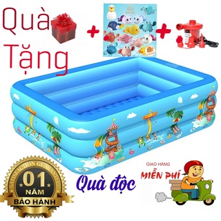Bể bơi phao cho bé 3 tầng 💥𝑸𝒖à 𝒕ặ𝒏𝒈 𝒄𝒉𝒐 𝒃é💥 có đáy chống trượt, hàng loại dày sịn mới