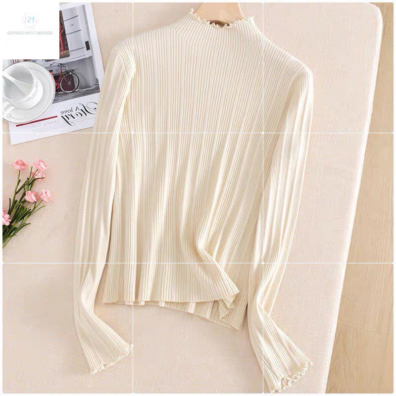 Áo len nữ CỔ BÈO dáng suông giữ nhiệt tốt len mềm mịn không bai xù | BigBuy360 - bigbuy360.vn