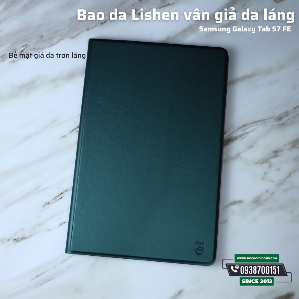 Bao Da Samsung Tab S7 Fe T735 Lishen Vân Giả Da Láng