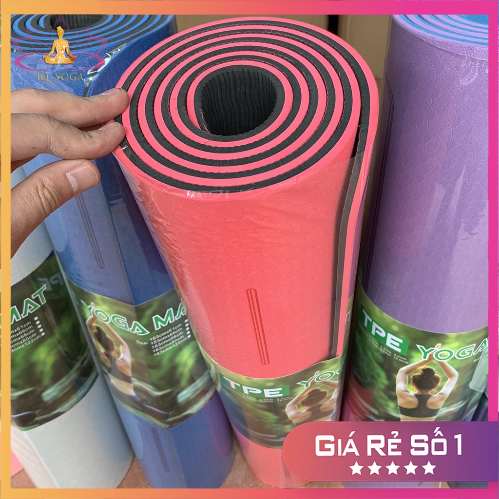 Thảm tập yoga định tuyến TPE 8mm 2 lớp có vân chống trơn trượt
