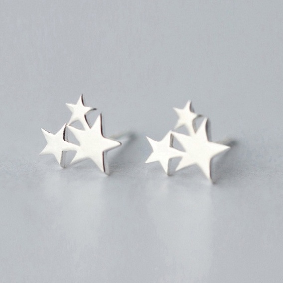 Bông tai khuyên tai mạ bạc 925 cao cấp không gỉ hình ngội sao trang sức bạc CINLA KT015