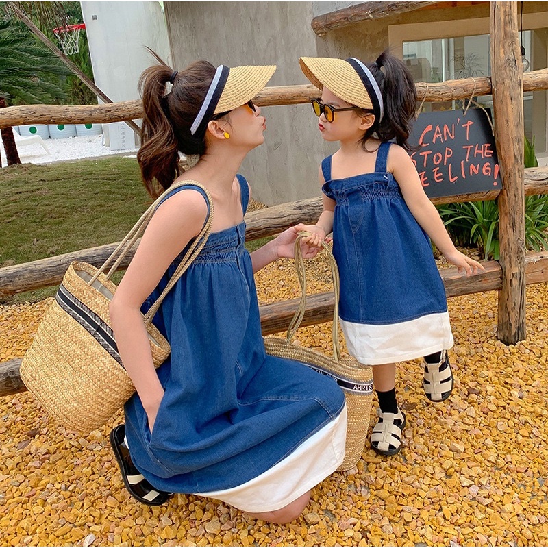 Đầm Jean QCCC Đồ Đôi Mẹ Và Bé