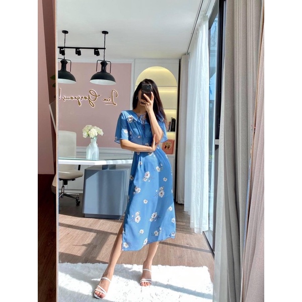 đầm Lép xanh sz L newtag