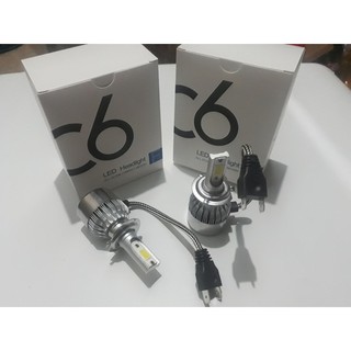 1 bóng led pha c6 chân H7 6000K có quạt tản nhiệt