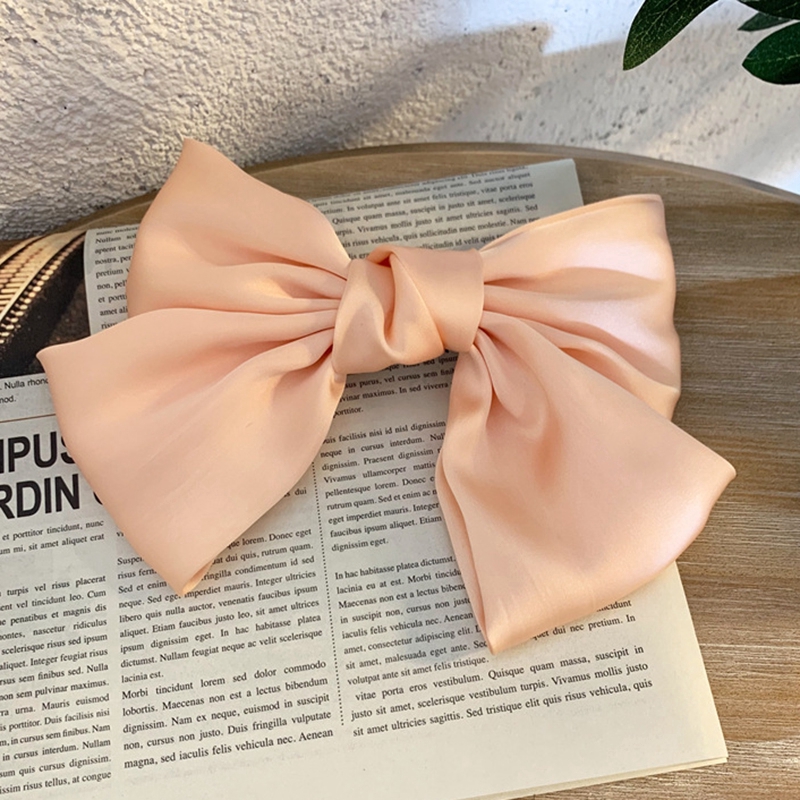 Kẹp tóc nơ to xinh xắn vải satin làm đẹp tóc cho nữ