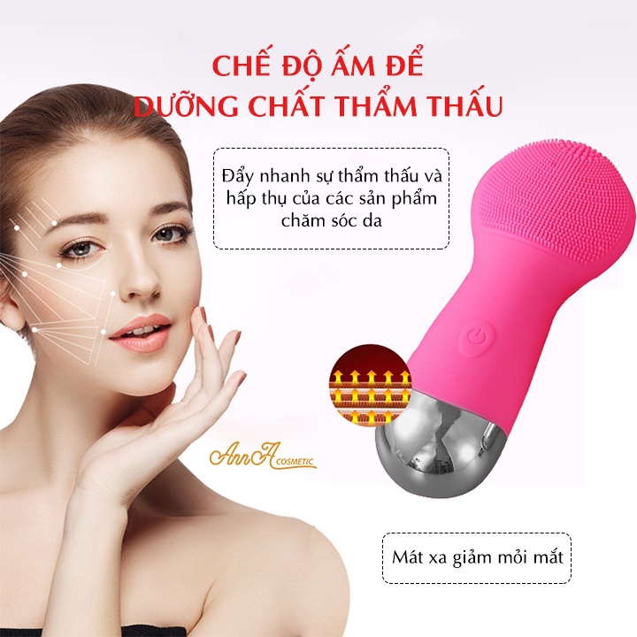 Máy Rửa Mặt Mini Máy Mát Xa Mặt Cầm Tay, Mát Xa Mắt, Đẩy Tinh Chất Nóng Lạnh Cao Cấp Sạc Điện L1919 Giúp Sạch Sâu Da