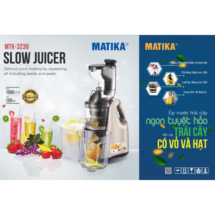 Máy ép chậm SLOW JUICER Matika MTK-3239 - Hàng chính hãng