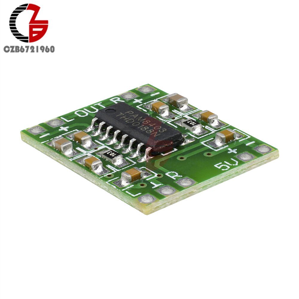 1Pcs 2x3W 2 Channel Mini Digital Power Amplifier Board PAM8403 Class D Stereo Audio Amplifier Module 5V USB Power for Arduino