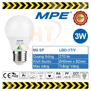 Bóng đèn led bulb 3w mpe