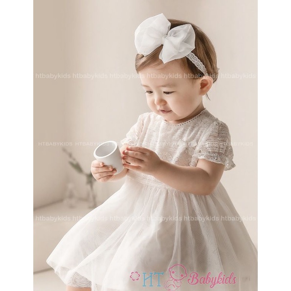 Băng Đô Turban Vải Đính Nơ Ren Cho Bé