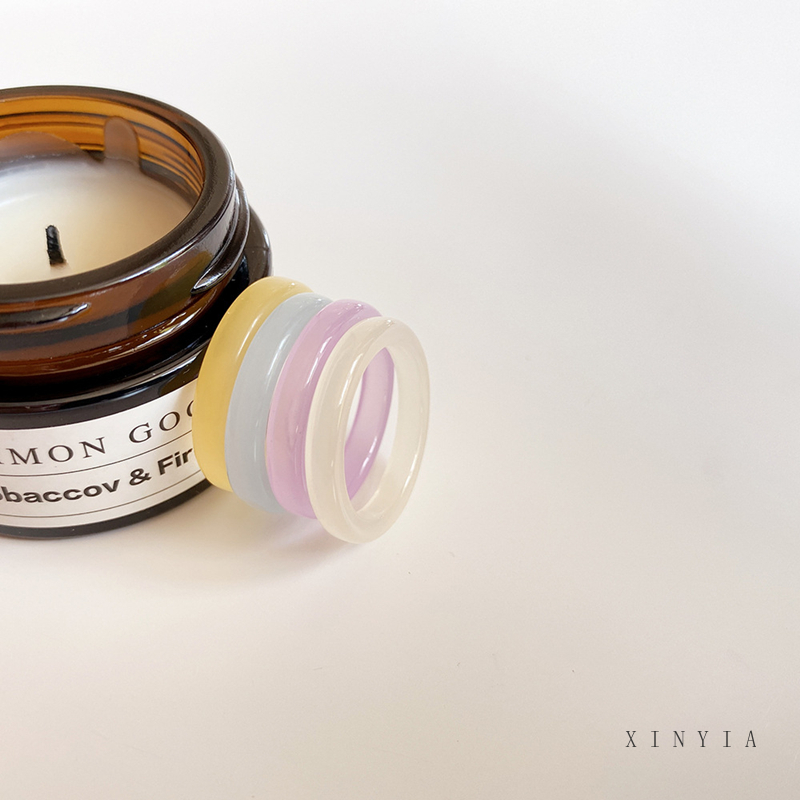 Nhẫn Nhựa Resin Mini 17mm Nhiều Màu Sắc