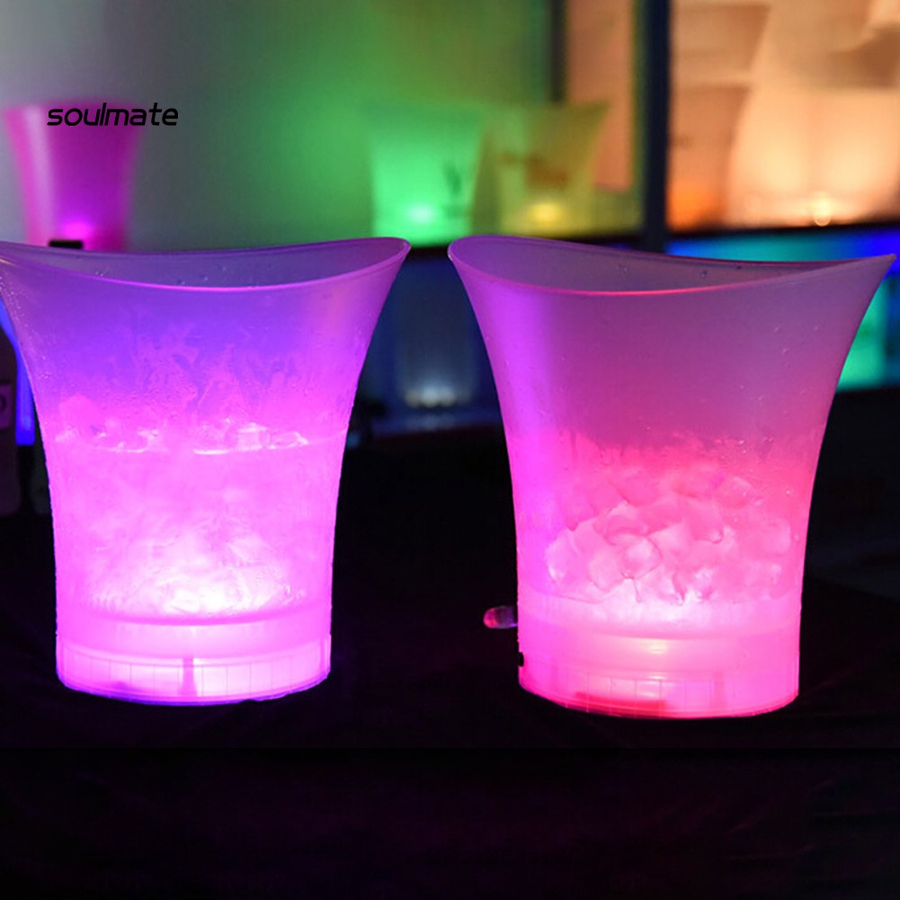 Xô Đá Giữ Lạnh Bia Rượu Champagne Có Đèn LED Nhiều Màu 5L