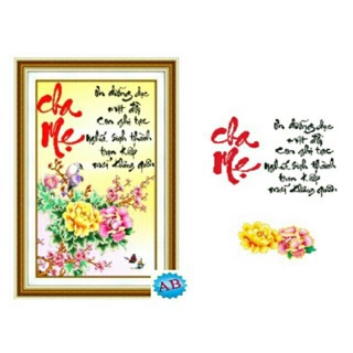 Tranh đính đá CHA Mẹ DF013 50x75cm chưa đính