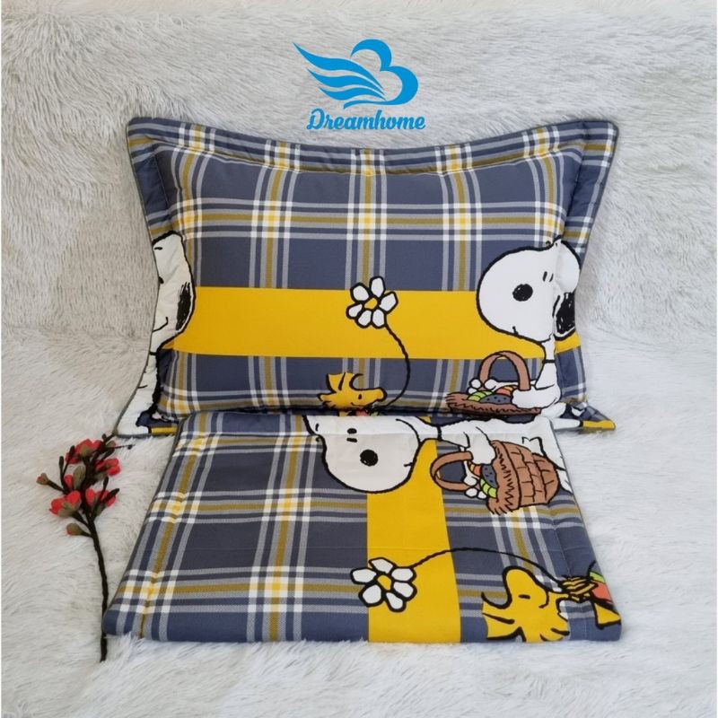 Vỏ gối nằm cotton cao cấp đẹp 45x65 có lót bông dây khóa kéo 1 đôi + 2 ruột gối đầu