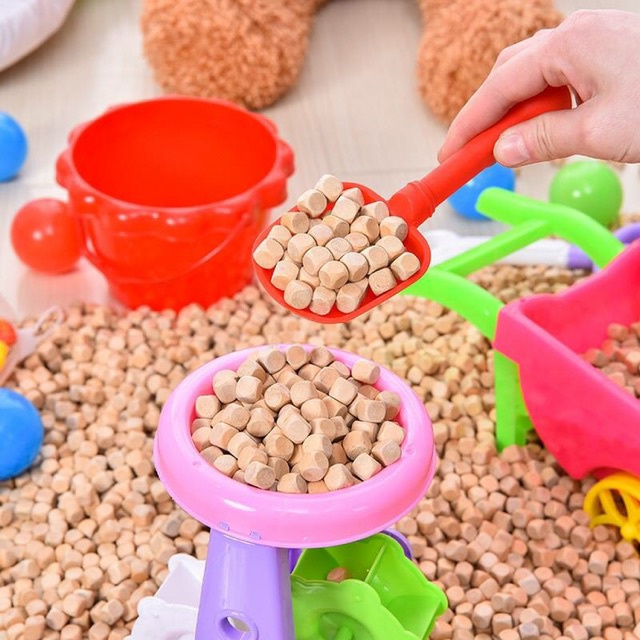 Đồ Chơi Đi Biển Xúc Cát Hạt Gỗ Hạt Muồng Kèm Dụng Cụ Xúc Cát Đồ Chơi Ngoài Trời Vui Nhộn Cho Bé