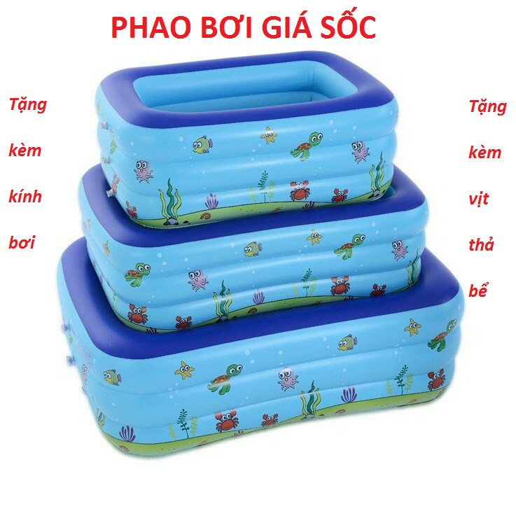 [Mã SR11JUNE5 giảm 20K đơn 50K] Bể phao bơi chọn cỡ ( TẶNG ĐỒ KÈM)