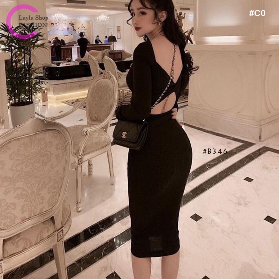 (VIDEO+HÌNH THẬT) Đầm Body Tay Dài Xoắn Eo Mẫu Mới Cực Sang | BigBuy360 - bigbuy360.vn