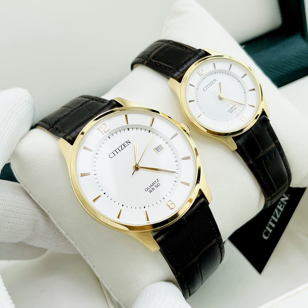 Đồng hồ đôi nam nữ dây da Citizen BD0043-08B ER0203-00B