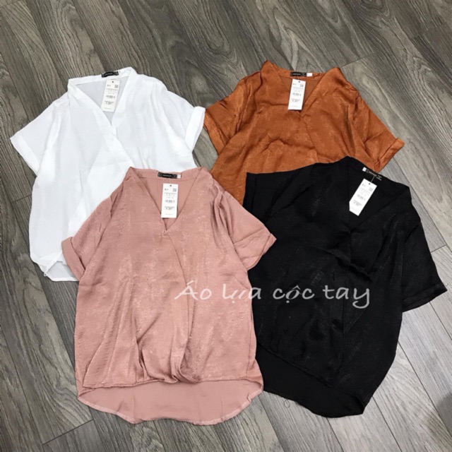 [Xả hàng] Bán sỉ áo lụa cộc cổ V cho nữ