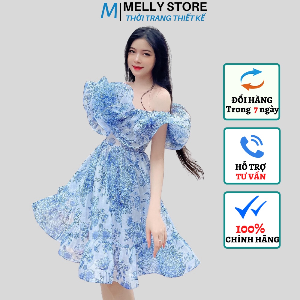Đầm Trễ Vai Bánh Bèo Maxi Mellystore Chất Liệu Tơ Nến Cao Cấp Nhiều Màu Đẹp Quyến Rũ , Sang Trọng - Đầm Thiết Kế