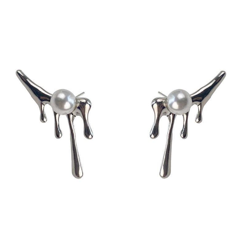 Bông Tai Kim Loại Đính Đá Lava Thời Trang