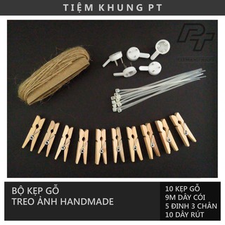 Bộ 10 kẹo gỗ treo ảnh trang trí tiệc tùng - Woodframe by P'Tee