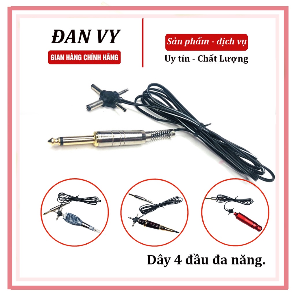 Dây 4 đầu đa năng kết nối máy phun xăm với bộ ổn áp máy pen