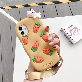 [KÈM DÂY]Ốp lưng iphone Cà rốt 3D N14