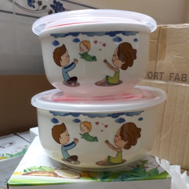 Bộ 2 Thố Sứ hút chân không về hàng Hkm của Unilever hot
